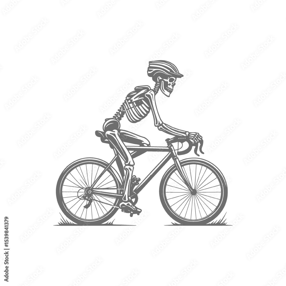 Naklejka premium cyclist on a white background