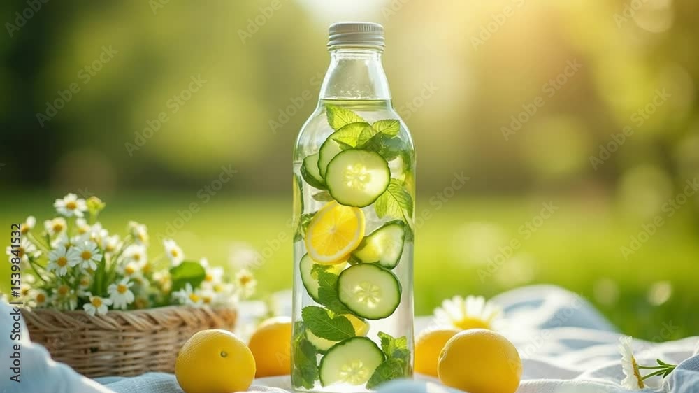 Refreshing Fruit-Infused Water Bottle Outdoors
