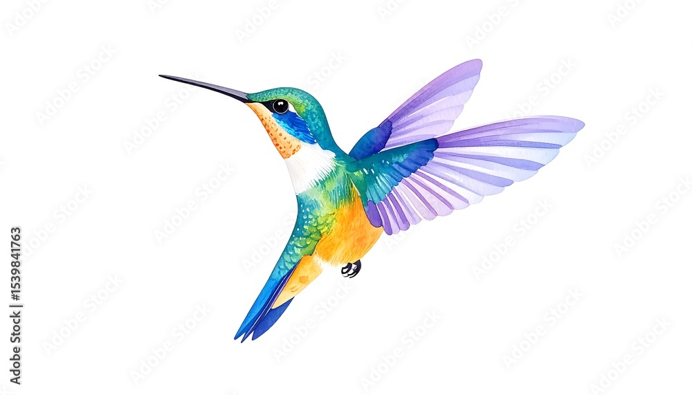 Obraz premium Vibrant Hummingbird in Flight.