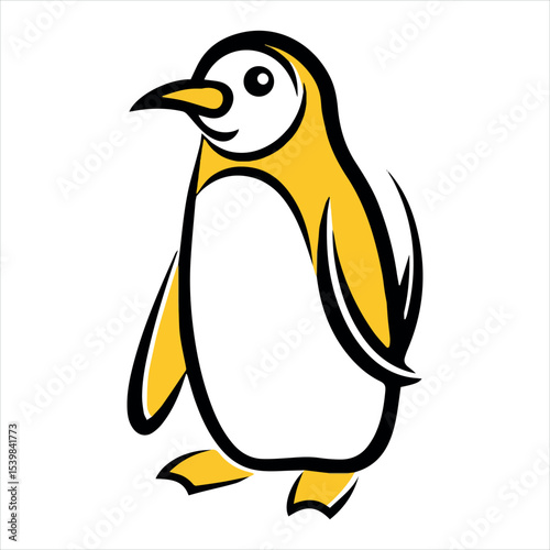 penguin silhouette vector illustration logo sticker