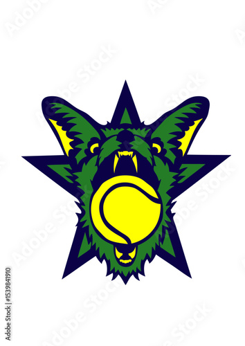 tennis renard ruse logo animal balle club