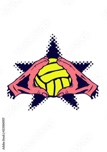 volley main volleyball prise doigt waterpolo logo club