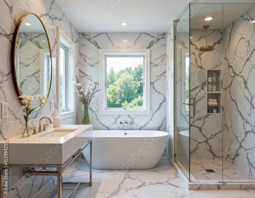 marble walls improve bathroom ambiance but must be sealed to prevent water infiltration and staining.