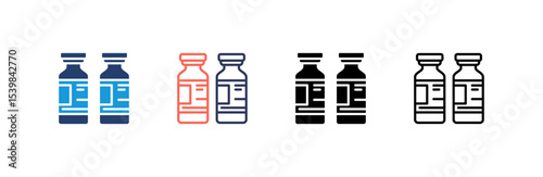 Ampoule icon set multiple style collection