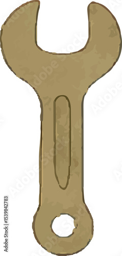 Adjustable wrench with a metallic finish, crucial for tightening and loosening bolts in road work and construction machinery, built for durability and precision