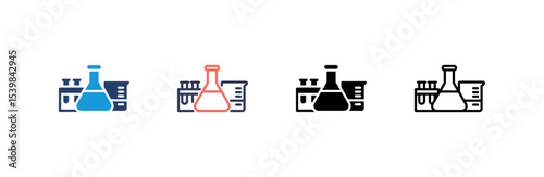 Laboratory icon set multiple style collection