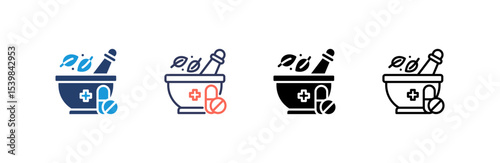 Pestle icon set multiple style collection