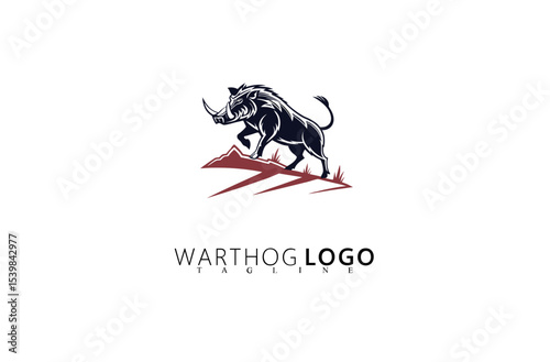 Fierce Warthog Logo Design with Wild Boar Emblem. Rugged Branding Identity for Outdoor Businesses, Nature Adventures, and Hunting Gear Featuring Strong Vector Logo Illustration Style.

