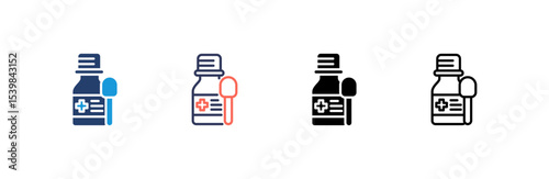 Syrup icon set multiple style collection