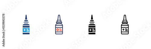 Nasal Spray icon set multiple style collection