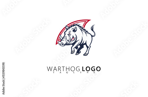 Wild and Creative Warthog Logo Design with Boar Emblem. Ideal for Safari Branding Projects, Nature Apparel, Hunting Accessories, and Conservation Business Identity Concepts in Vector Form.

