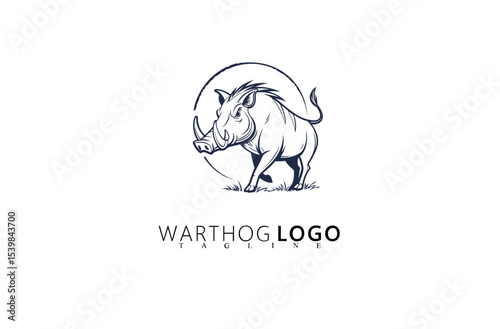 Outdoor Warthog Logo Design With Retro Vector Appeal. Great for Branding Adventure Companies, Wildlife Gear Shops, and Safari Outfitters With Strong and Memorable Visual Identity Elements.

