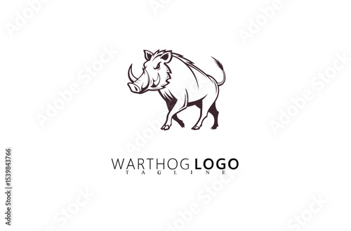 Fierce Warthog Logo Design With Powerful Outdoor Branding. Ideal for Rugged Business Identity, Wildlife Tours, Safari Equipment, and Bold Boar-Inspired Vector Logo Graphic Design.

