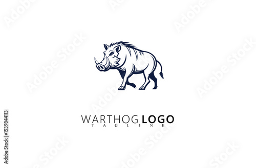 Vintage-Inspired Warthog Logo Design for Wildlife Brands. Boar Vector Illustration Great for Hunting Gear Companies, Nature Conservancy Organizations, and Safari Business Identity Graphics.

