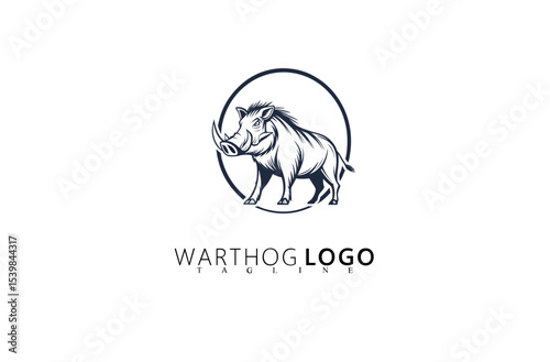 Adventure-Themed Warthog Logo Design with Strong Visuals. Rugged Wild Boar Vector Art for Outdoor Apparel Branding, Safari Logos, and Nature-Driven Identity Concepts with Bold Design Features.

