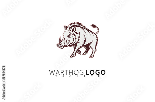 Wild Boar Warthog Logo Design for Rugged Brand Identity. Bold Animal Icon Ideal for Safari Tours, Conservation Programs, and Outdoor Lifestyle Brand Logos with a Strong and Fearless Presence.

