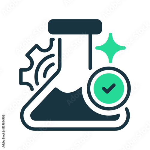 Testing Lab Line Icon, Outline Symbol for Laboratory Analysis, Scientific Research, Product Testing, Quality Assurance, and Technical Evaluation. Vector Sign Icon.