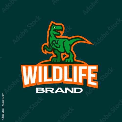Vector illustration of Trex mascot logo template for sport team and gaming team