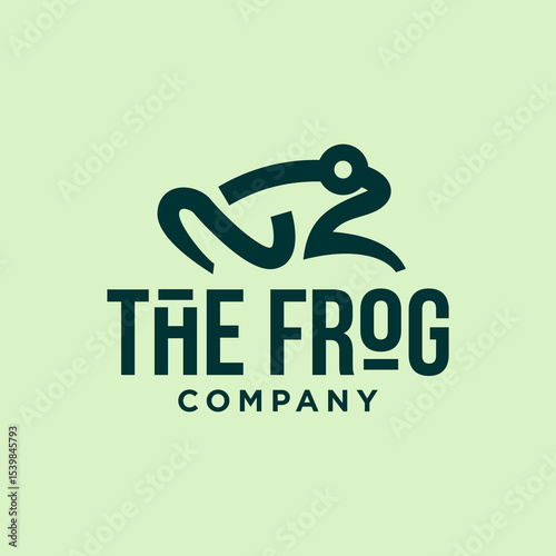 green frog simple line icon logo vector design, modern animal toad logo pictogram design
