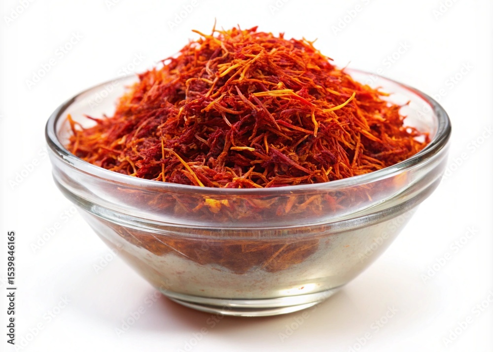 Fototapeta premium High-Quality Saffron Threads in Glass Bowl Culinary Spice