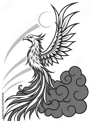 Eagle.Vector illustration ready for vinyl cutting. Isolated on white background.