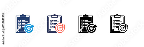 Goal icon set multiple style collection