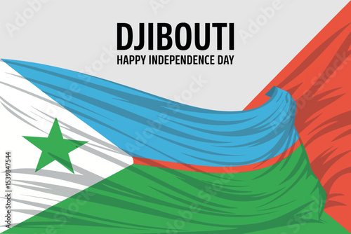 Djibouti Independence Day Celebration Flag Vector Illustration Design photo