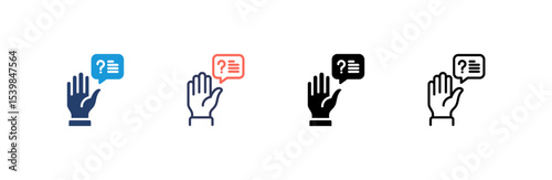 Question icon set multiple style collection
