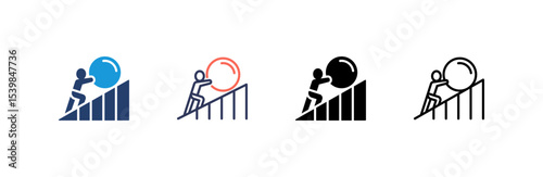 Struggle icon set multiple style collection