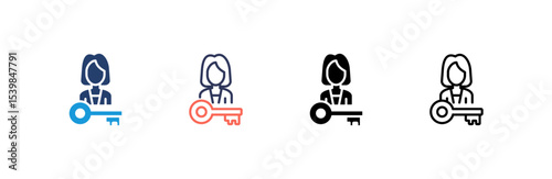 Key Person icon set multiple style collection