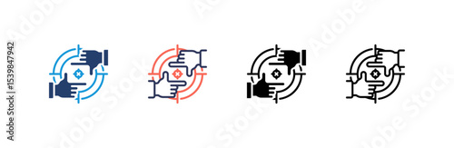 Focus icon set multiple style collection