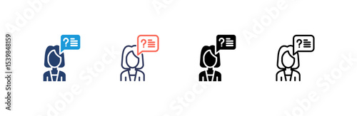 Question icon set multiple style collection