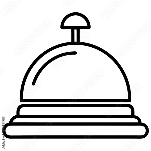 Minimalist Hotel Bell Line Icon – Elegant Vector Design