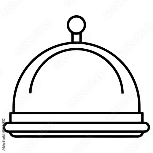 Minimalist Hotel Bell Line Icon – Elegant Vector Design