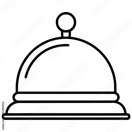 Minimalist Hotel Bell Line Icon – Elegant Vector Design