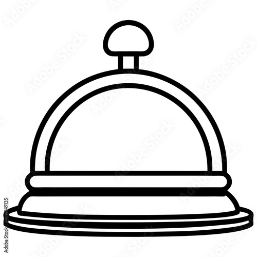 Minimalist Hotel Bell Line Icon – Elegant Vector Design