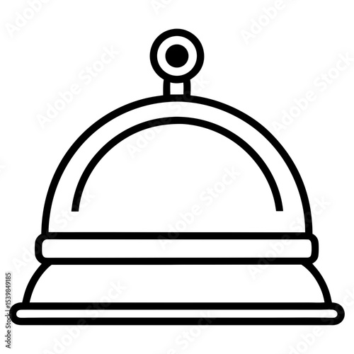 Minimalist Hotel Bell Line Icon – Elegant Vector Design