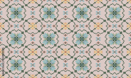 Pixel art flowers patterns 