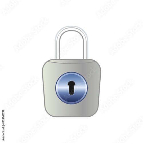 Vector illustration with closed secure lock on white background.