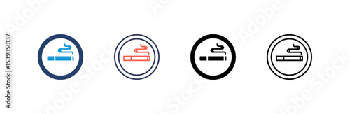 Smoking Area icon set multiple style collection