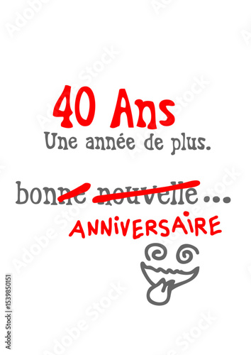 40 ans annes plus bonne anniversaire nouvelle