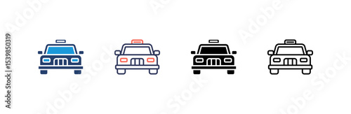 Taxi icon set multiple style collection