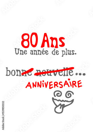 80 ans annes plus bonne anniversaire nouvelle