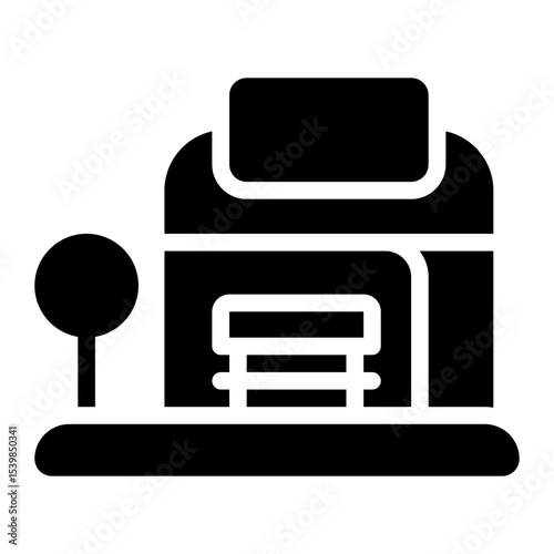 bus stop glyph icon