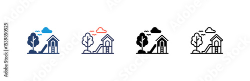 Playground icon set multiple style collection