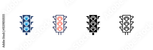 Traffic Light icon set multiple style collection