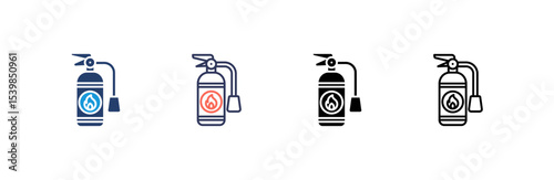 Fire Extinguisher icon set multiple style collection