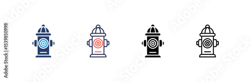 Fire Hydrant icon set multiple style collection
