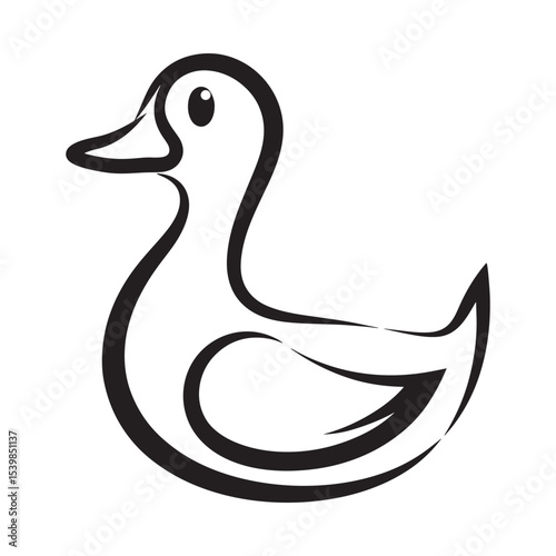 Duck Icon Silhouette – Minimalist Vector Illustration duck icon, silhouette design, minimalist illustration, vector art, bird symbol, animal graphic, black and white, waterfowl icon, simple design