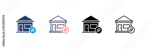 Pharmacy icon set multiple style collection
